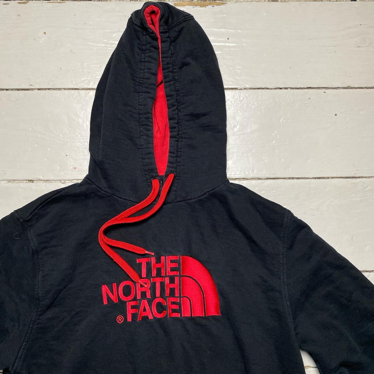 The North Face Black and Red Hoodie (Large)