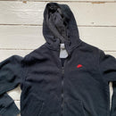 Nike Swoosh Charcoal Black and Red Hoodie (Large)