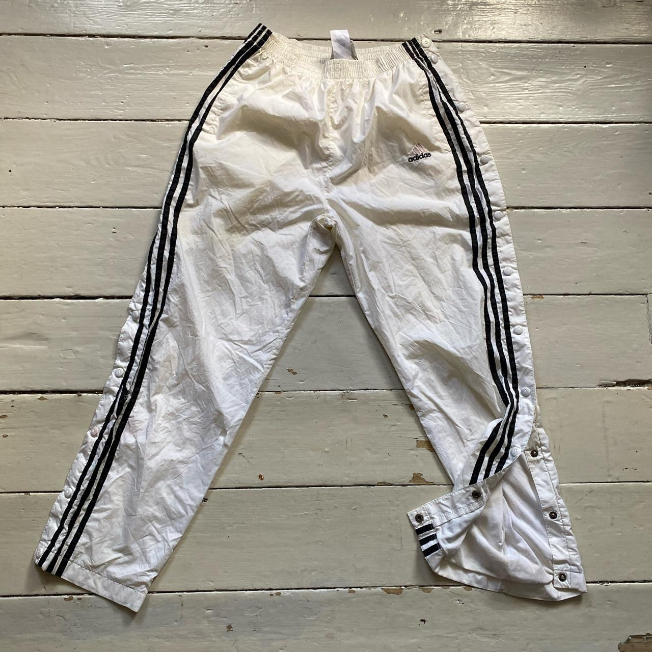 Adidas Vintage White Popper Shell Bottoms (Small)