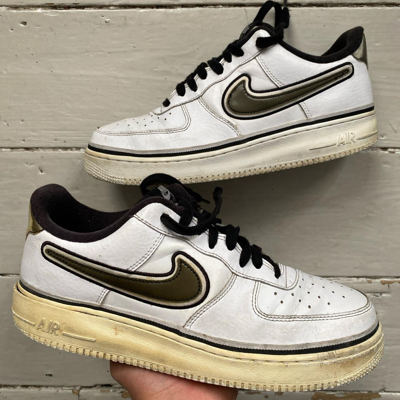 Nike Air Force 1 White and Black (UK 10)