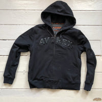 Avirex Vintage Black Spellout Hoodie (Large)