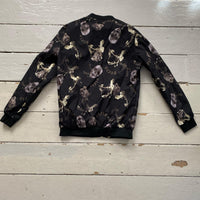 Black Skulls Bomber Jacket (Medium)