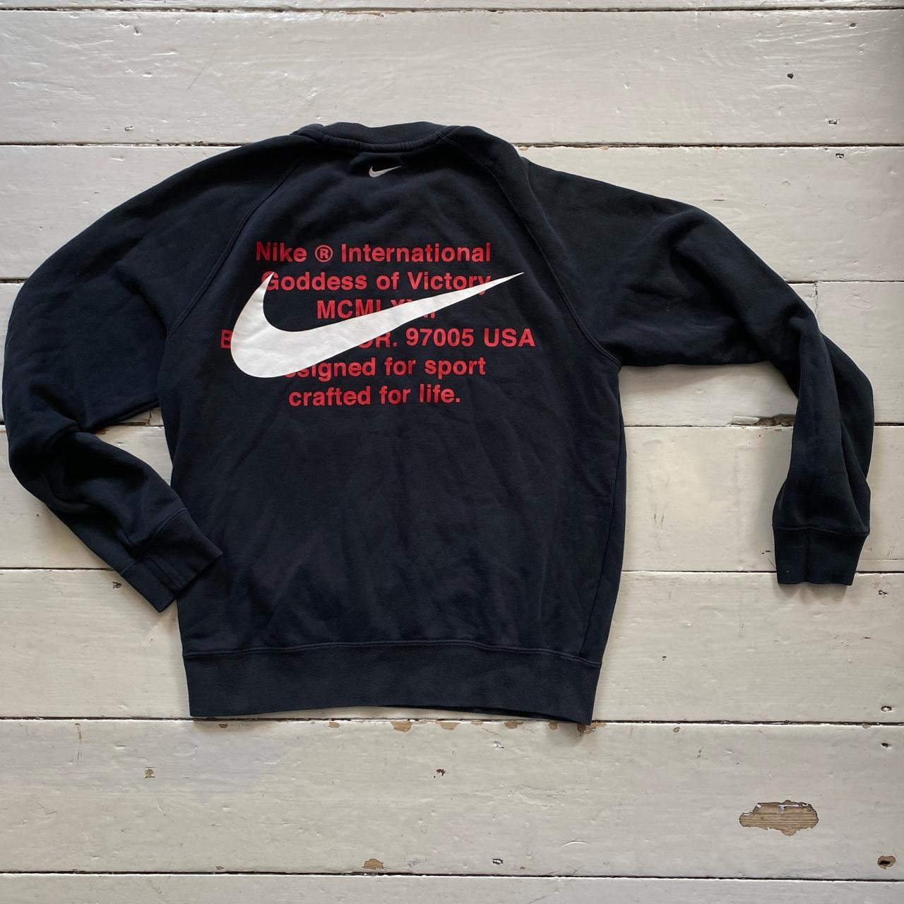 Nike Swoosh Black Jumper (Small)