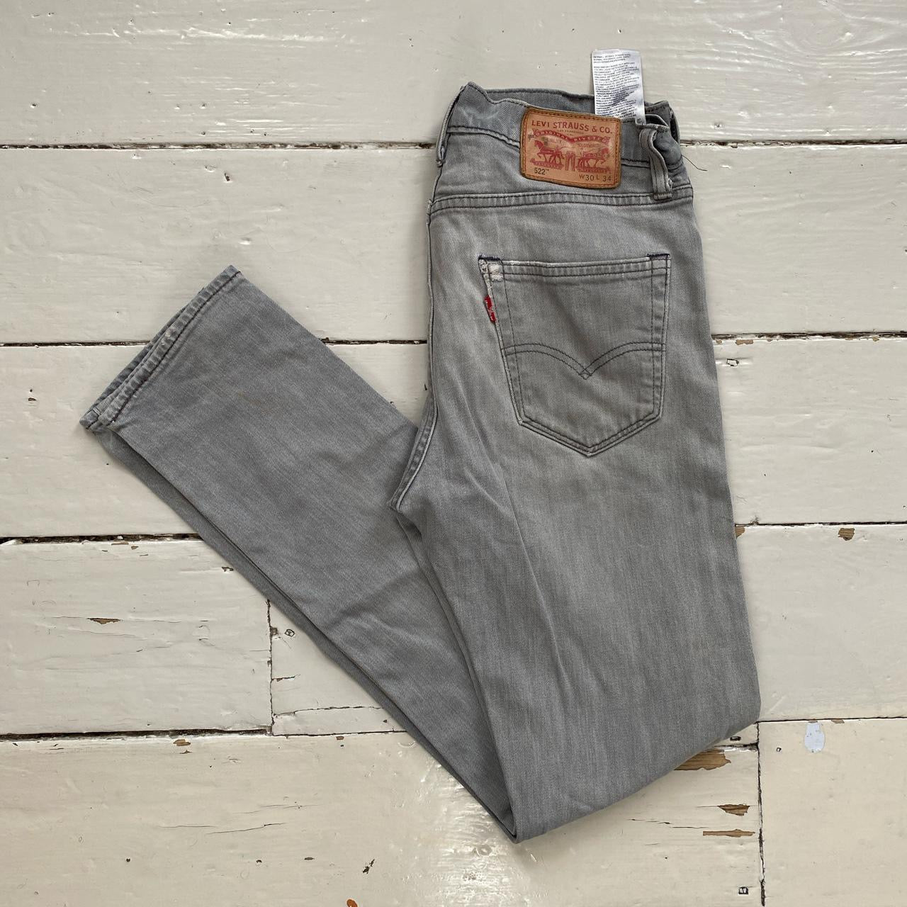 Levis Light Grey 522 Slim Jeans (30/34)