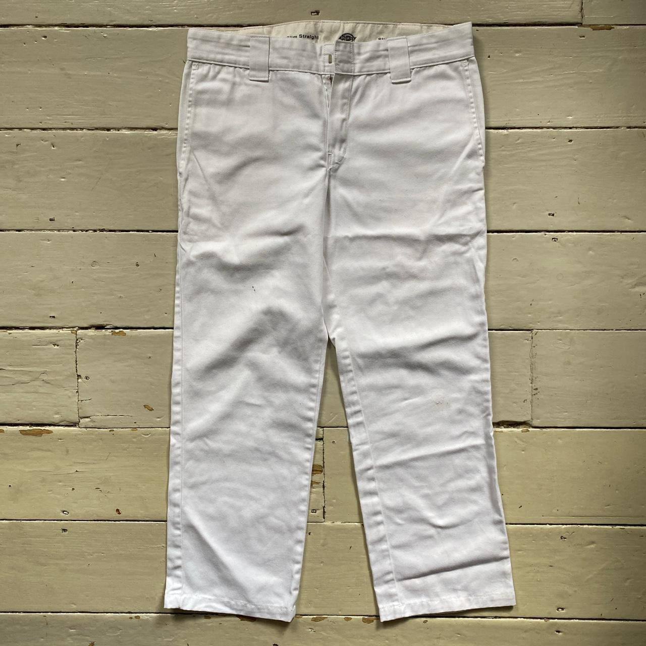 Dickies White Slim Straight Trousers (32/28)