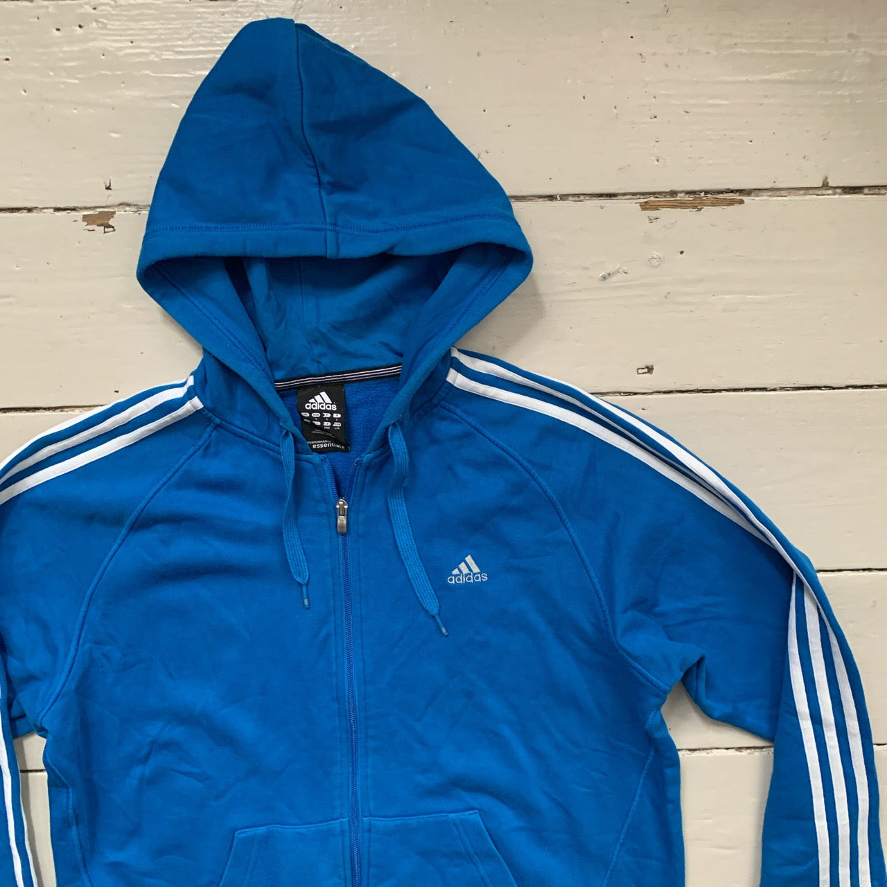 Adidas Performance Blue and White Hoodie (Large)