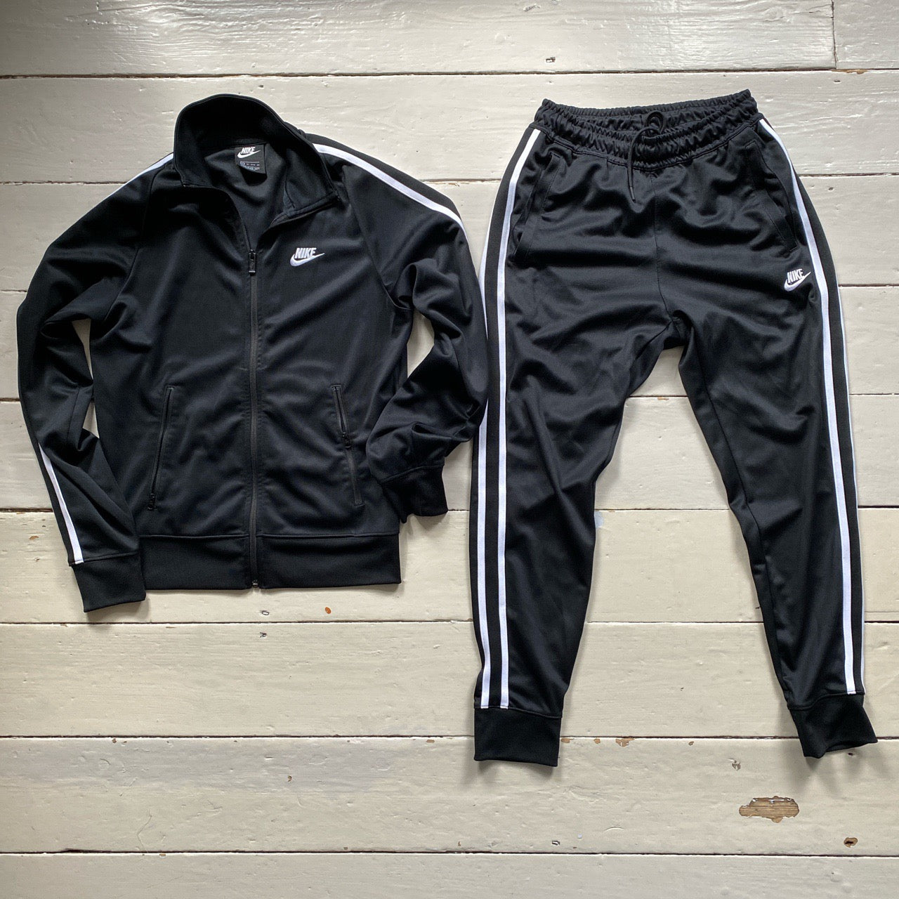 Nike Swoosh Full Black Tracksuit (XS)