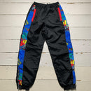 Vintage Print Baggy Shell Bottoms (Small)