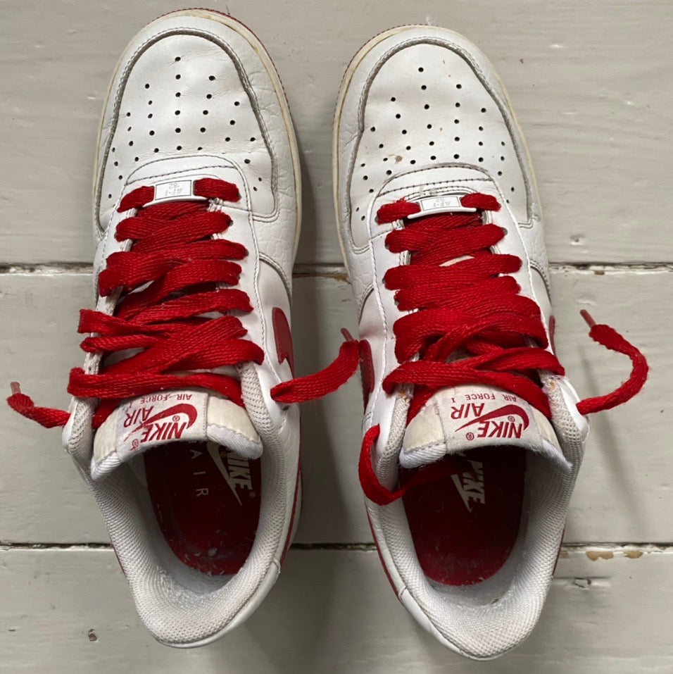 Nike Air Force 1 Red and White Vintage (UK 7.5)