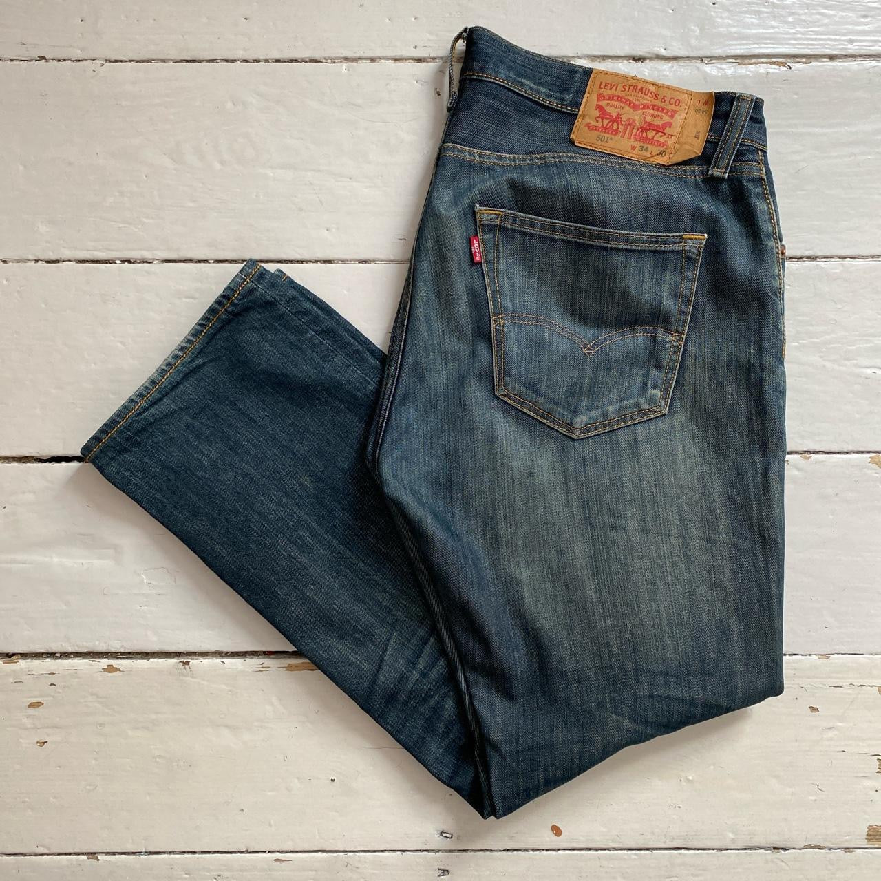 Levis 501 Navy Jeans (34/28)