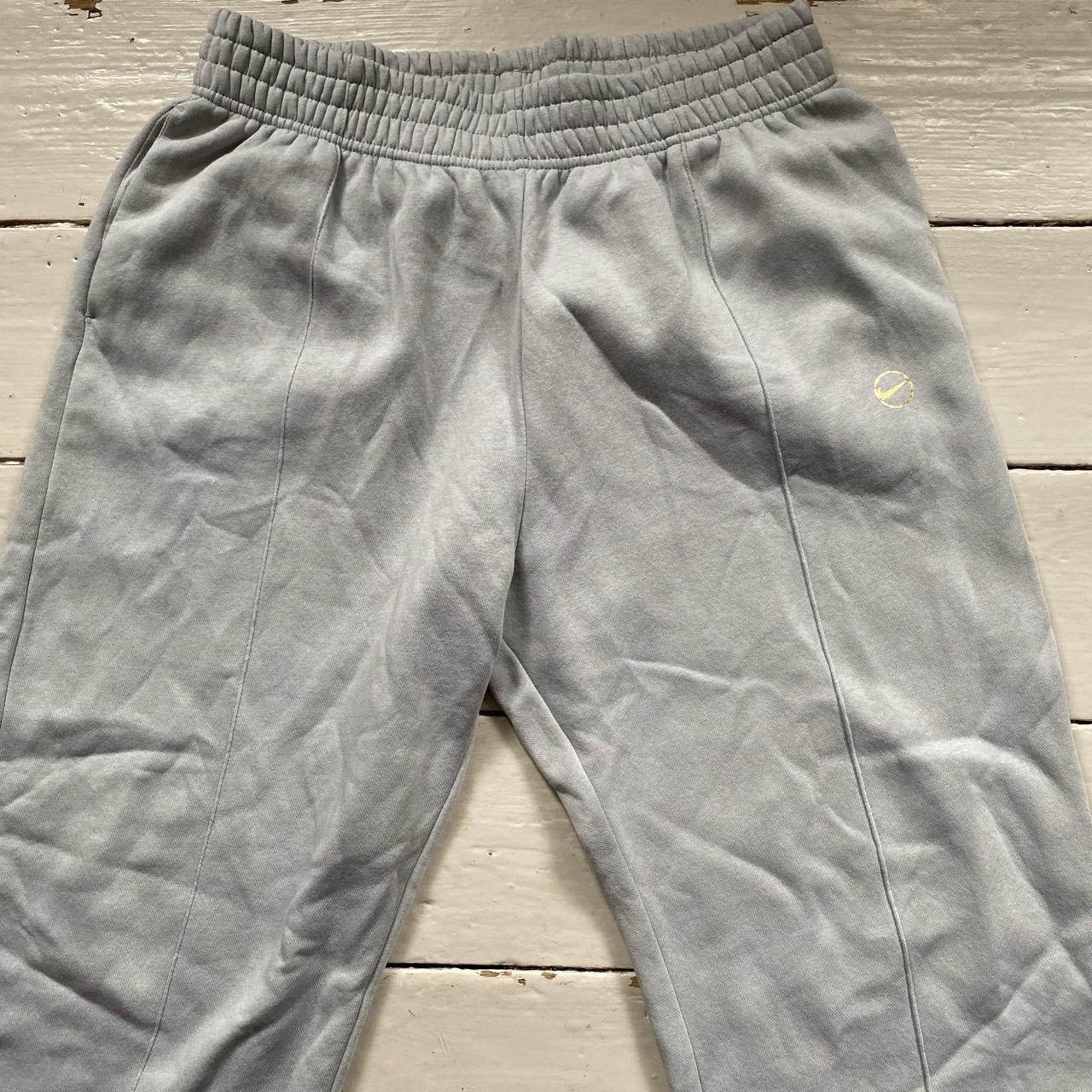 Nike Grey and Gold Joggers (Large)