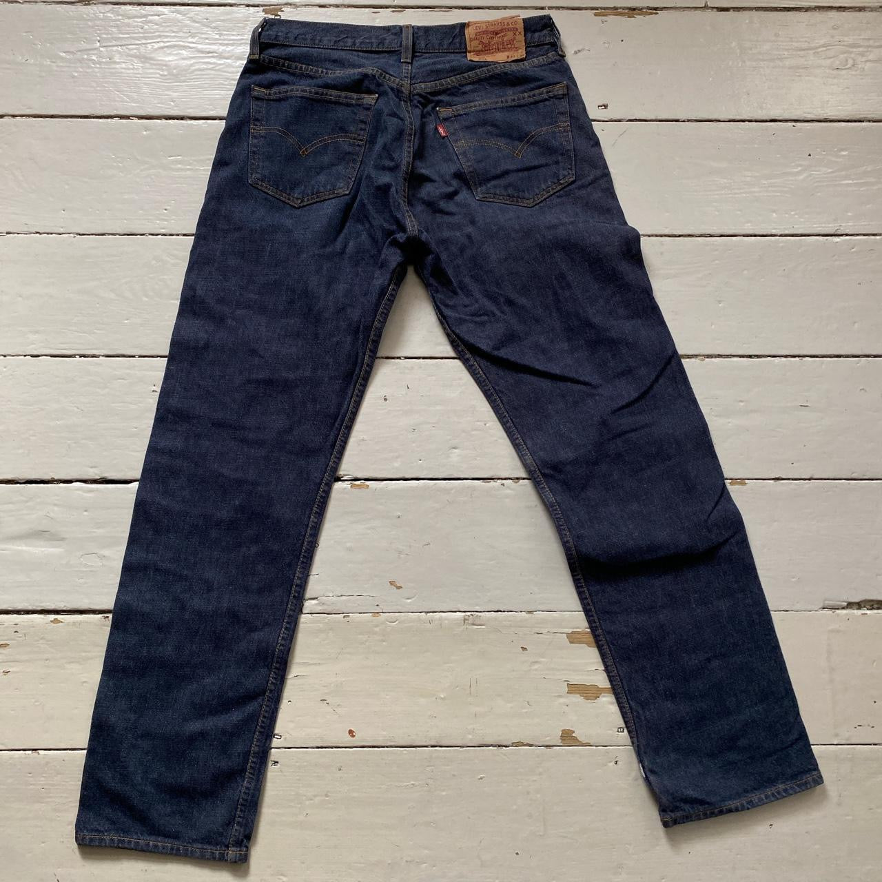 Levis 501 Navy Jeans (33/32)