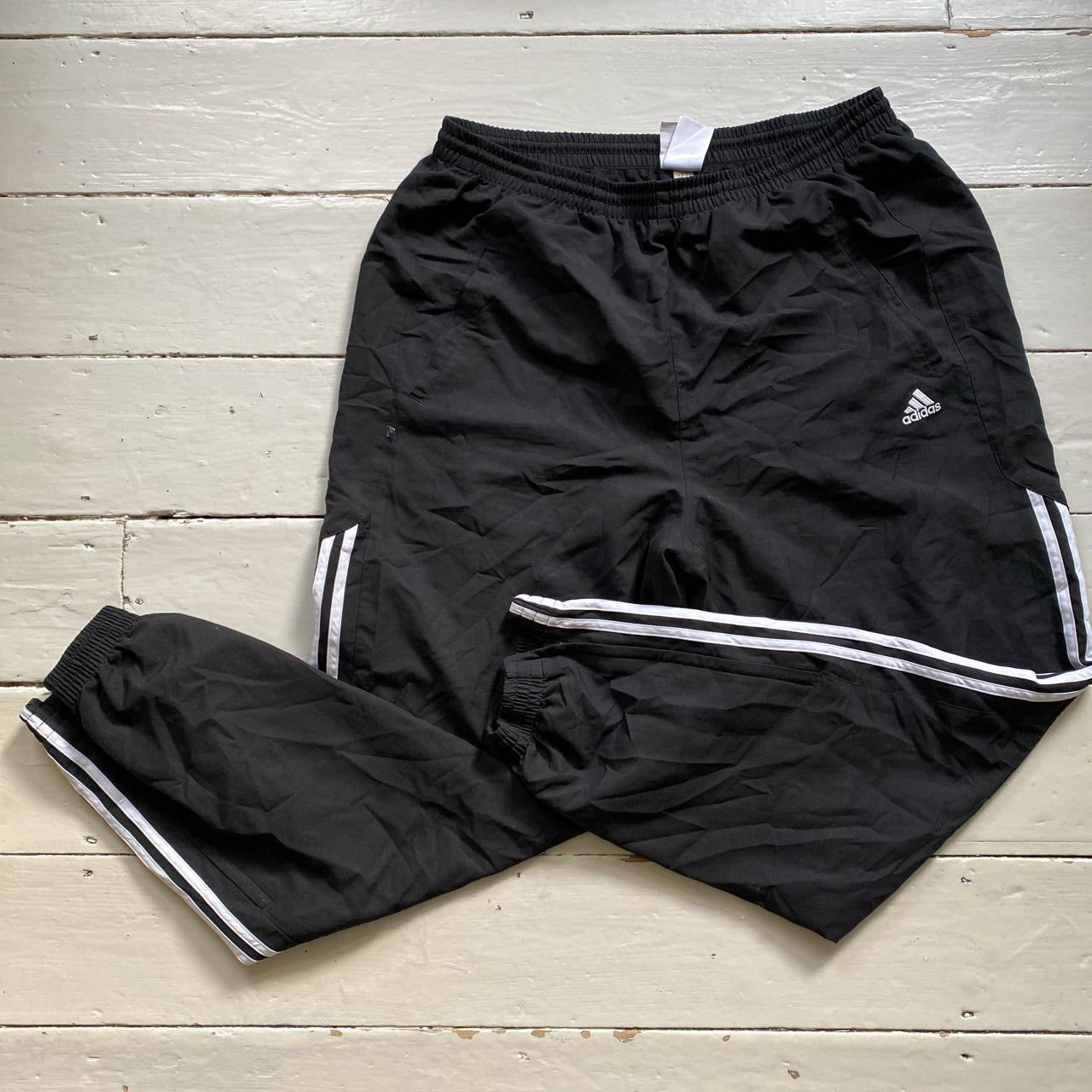 Adidas Black and White Shell Bottoms (XXL)