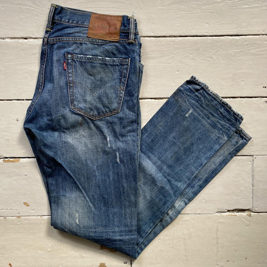 Levis 511 Navy Distressed Jeans (34/34)