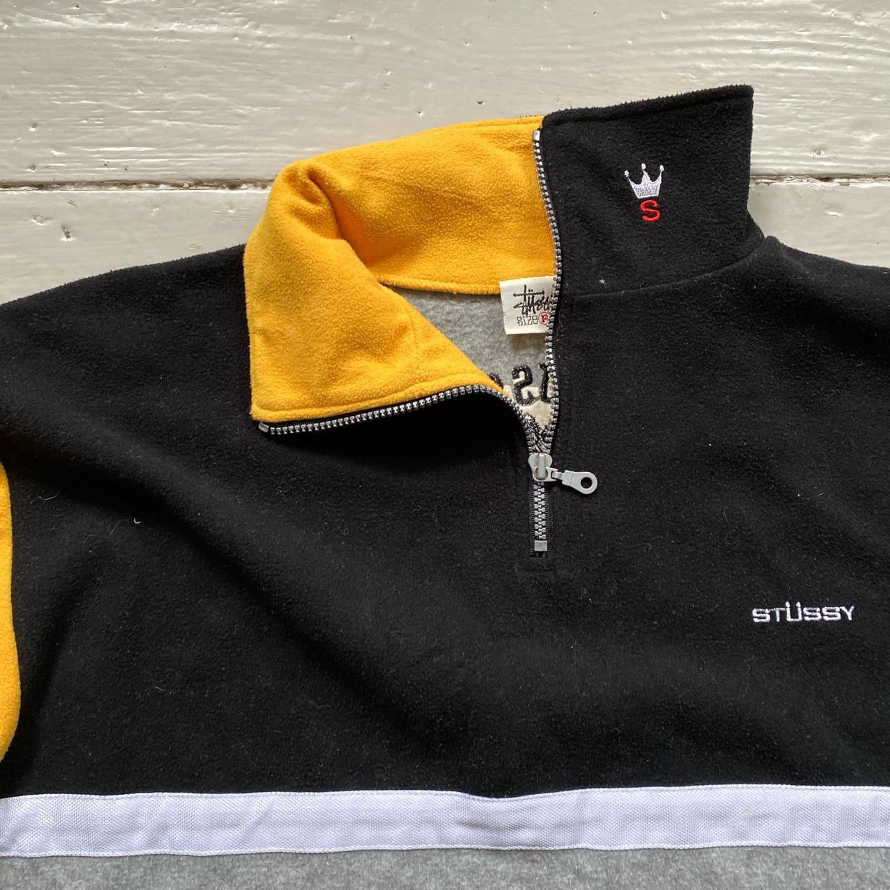 Stussy Athletics Vintage Fleece Quarter Zip Jumper (Large)