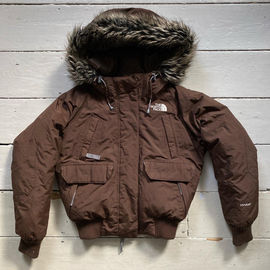 The North Face Brown Crop Puffer (XS Womens)