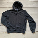 Nike White Swoosh Black Hoodie (Small)