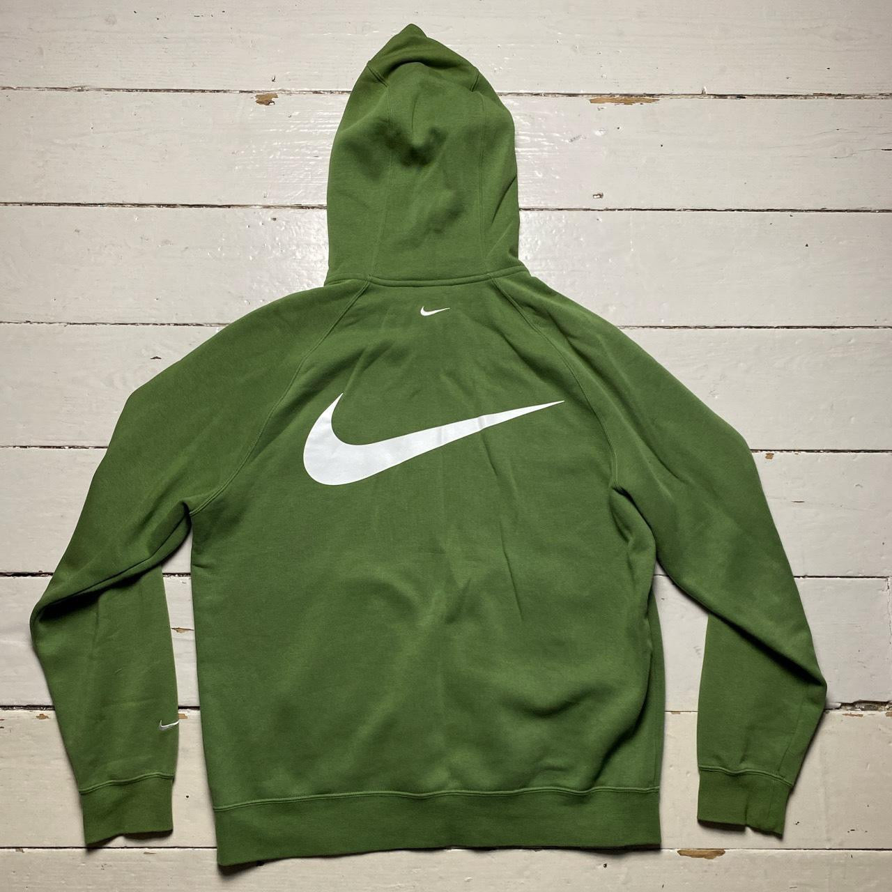 Nike Big Swoosh Khaki Green Hoodie (Large)