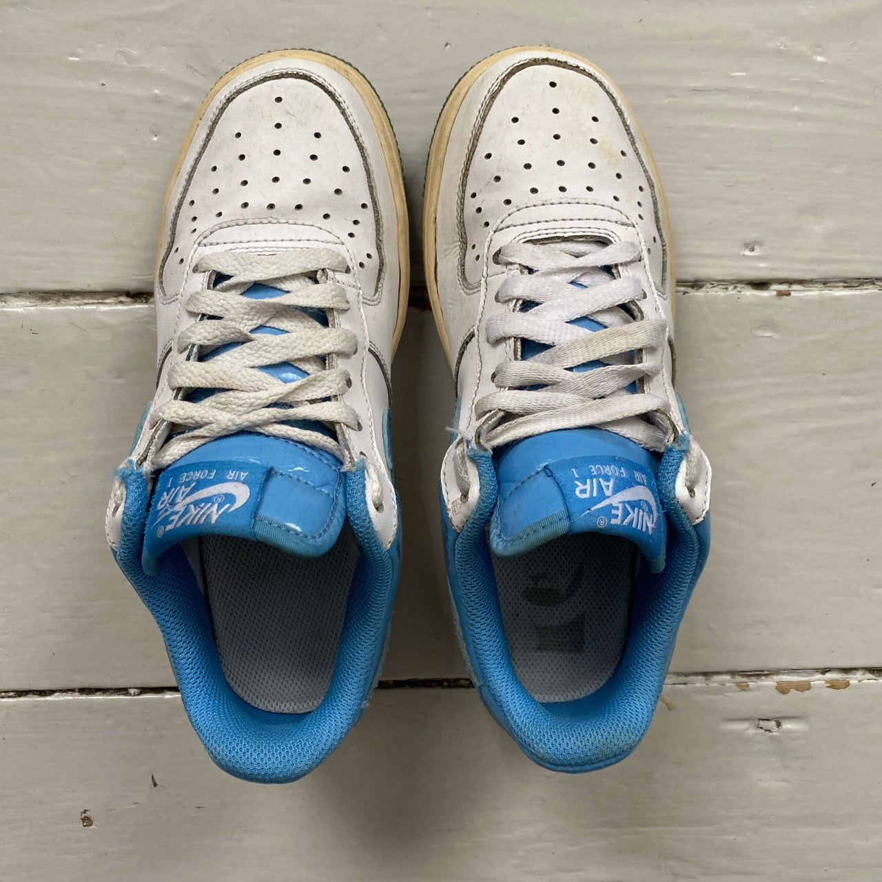 Nike Air Force 1 Vintage UNC and White (UK 3)