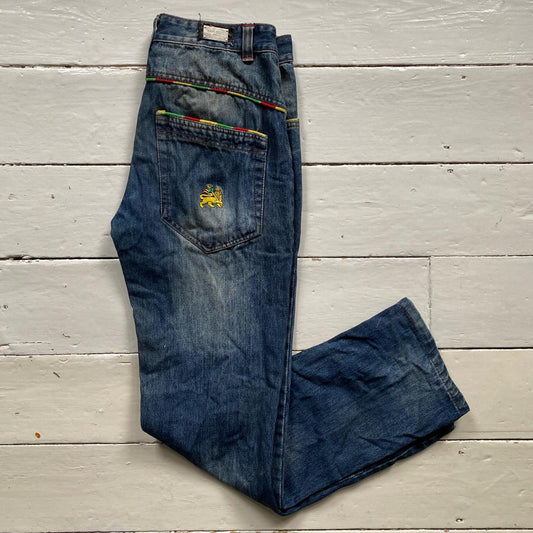 Raw Blue Vintage Rasta Lion Jeans (32/34)