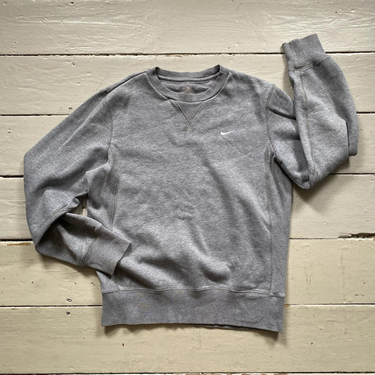 Nike Swoosh Grey Jumper (Small)