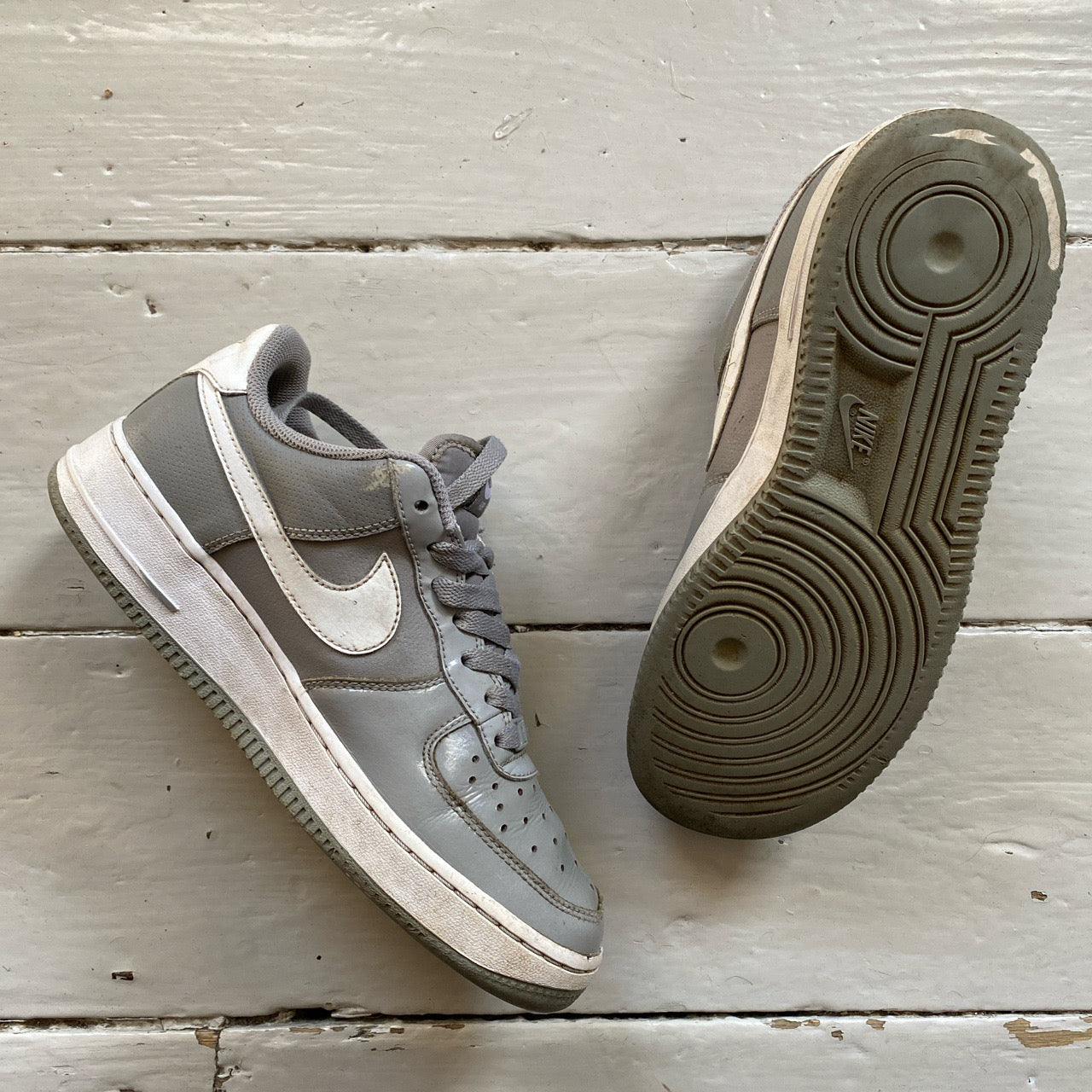 Nike Air Force 1 Grey and White (UK 5.5)