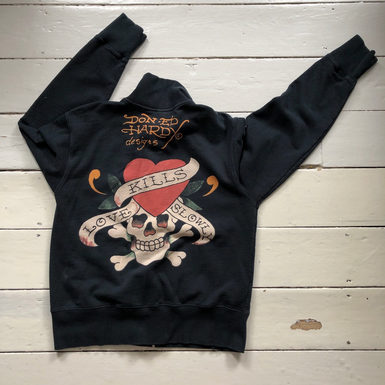 Ed Hardy Zip Up Jumper (Large)