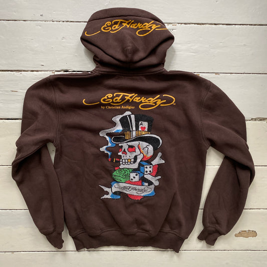 Ed Hardy Vintage Brown Hoodie (Medium)