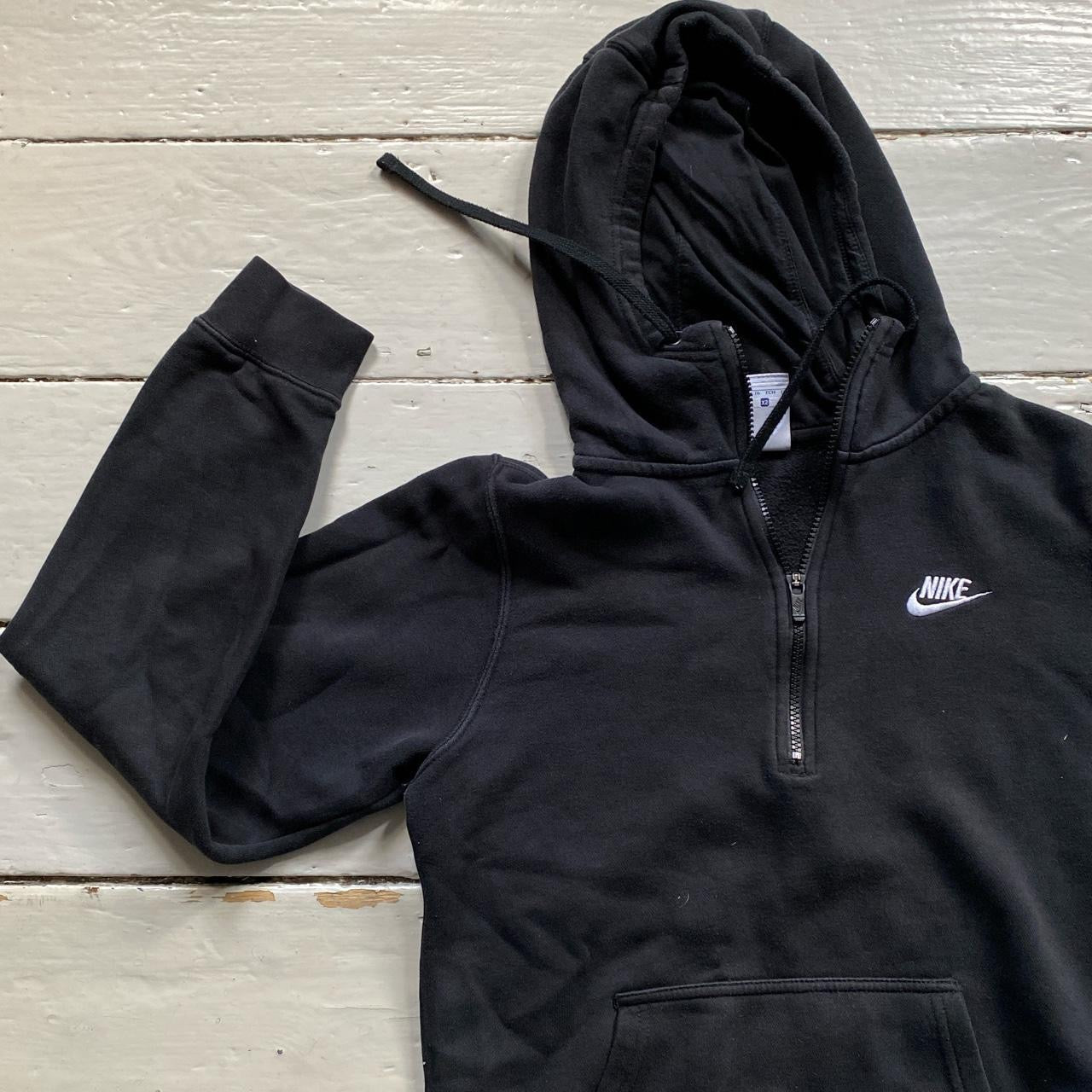 Nike Swoosh Black Quarter Zip Hoodie (XS)