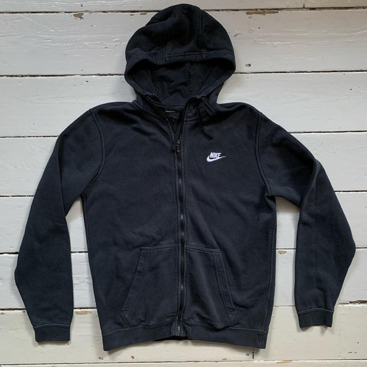 Nike Swoosh Black and White Hoodie (Medium)