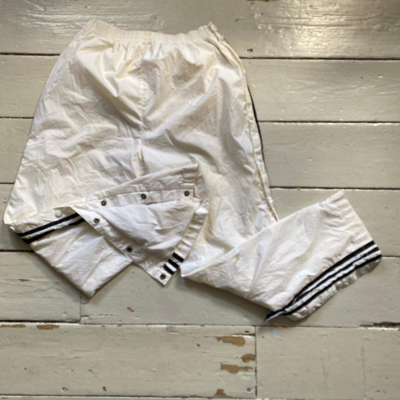 Adidas Vintage White Popper Shell Bottoms (Small)