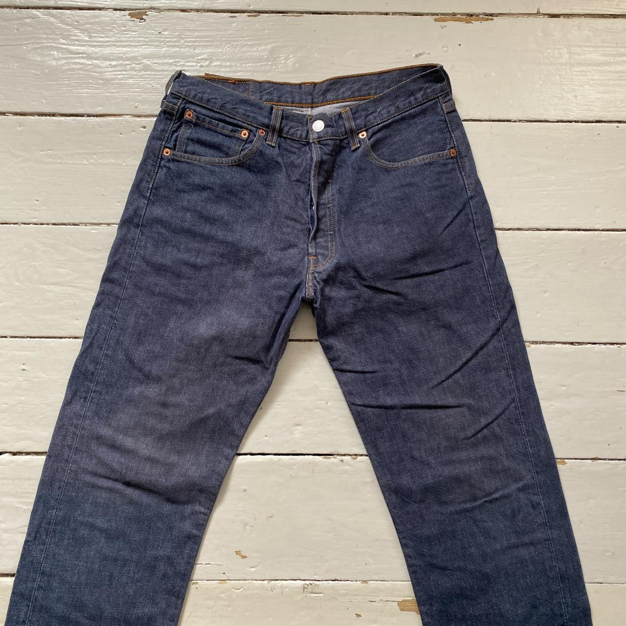 Levis 501 Navy Jeans (33/32)