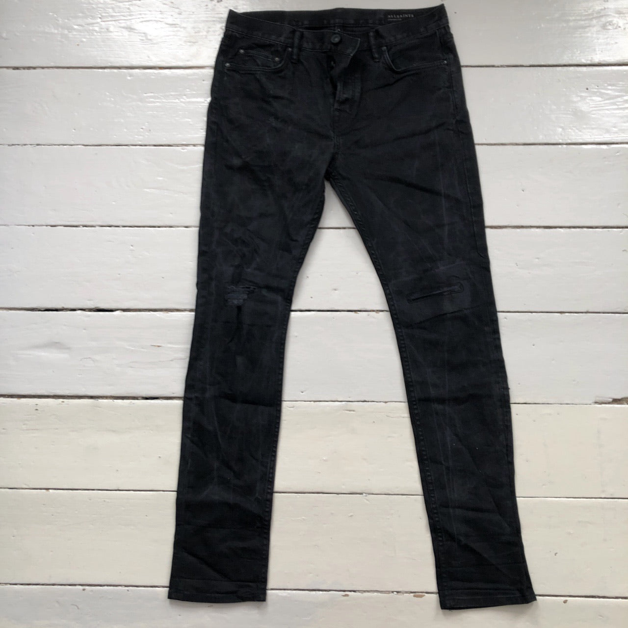 All Saints Black Skinny Cigarette Jeans (33/32)