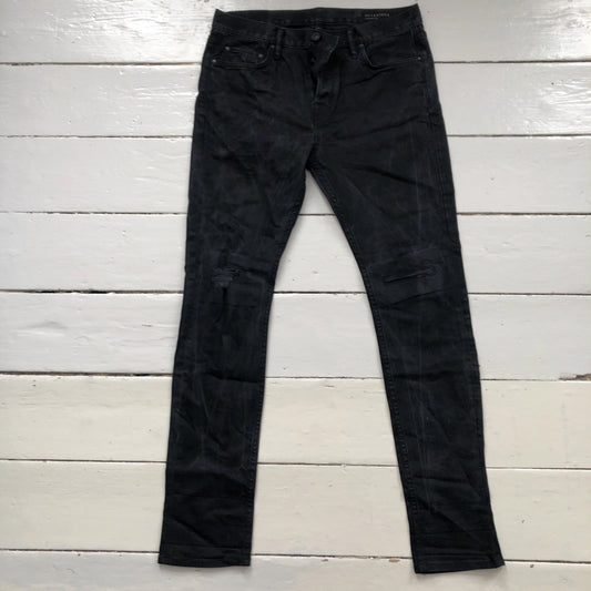 All Saints Black Skinny Cigarette Jeans (33/32)