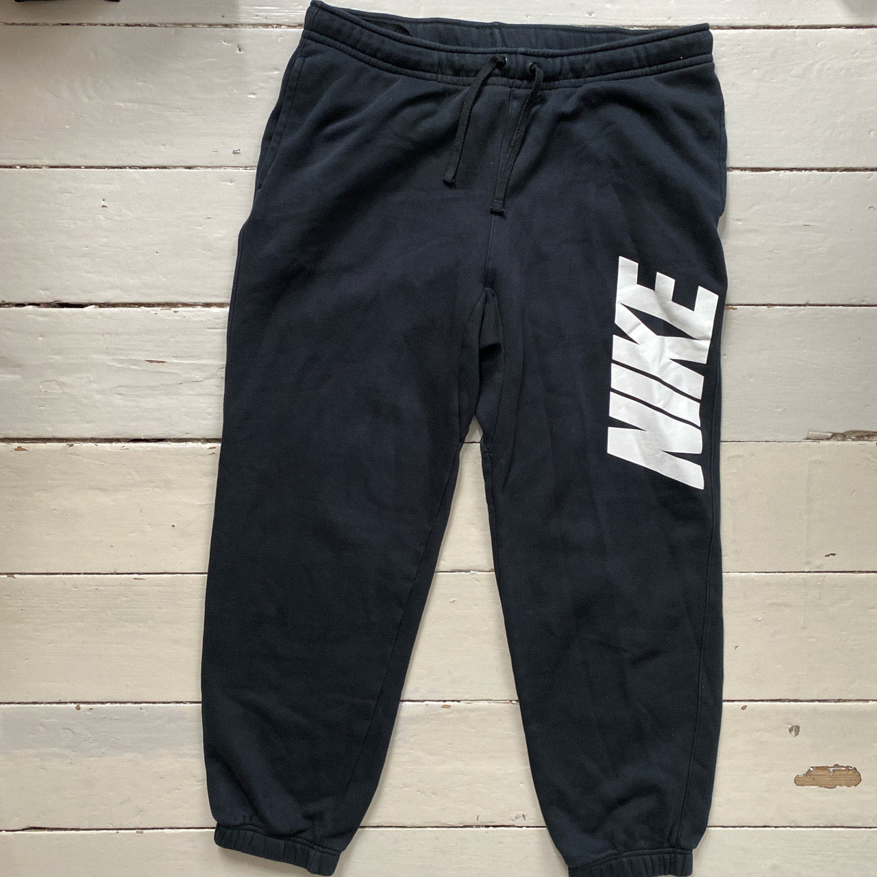 Nike Club Spellout Black and White Joggers (XL)