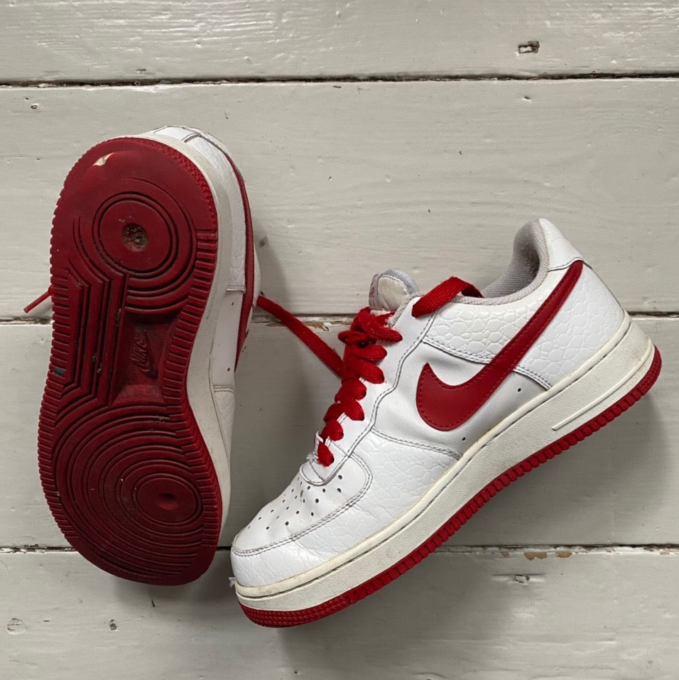 Nike Air Force 1 Red and White Vintage (UK 7.5)