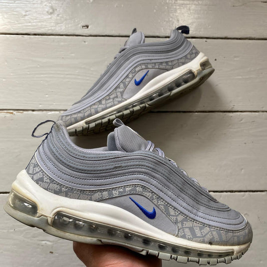 Nike Air Max 97 Silver and Blue (UK 10)