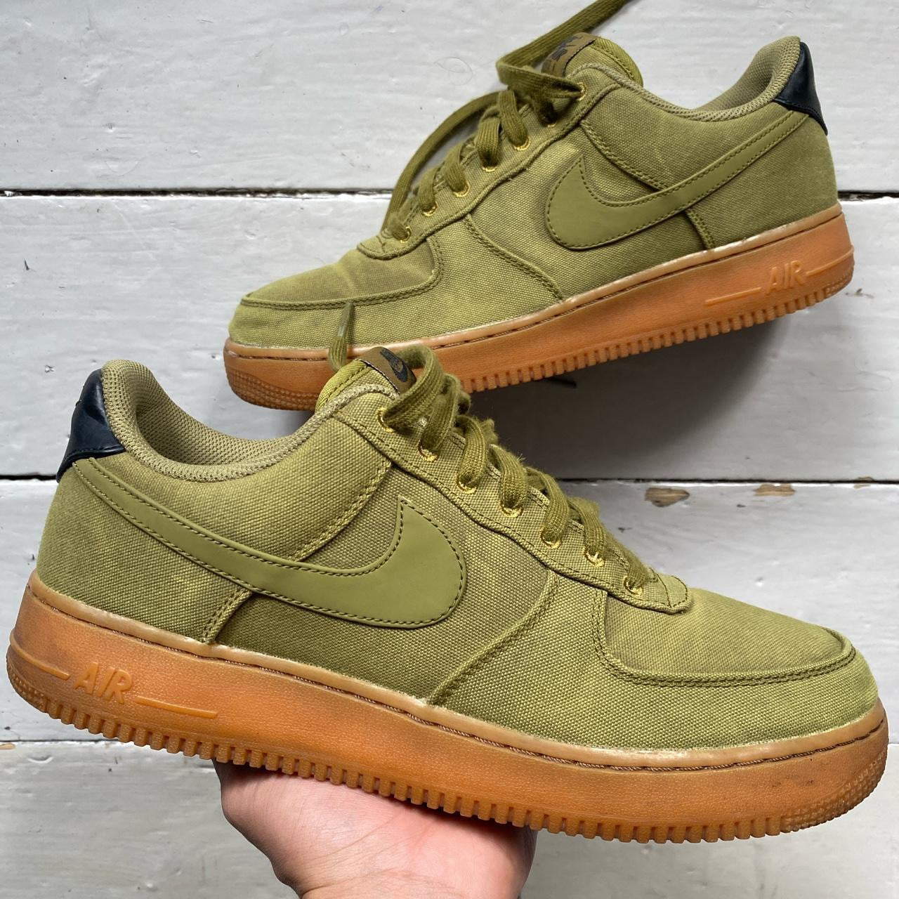 Nike Air Force 1 Green and Gum Sole (UK 10)