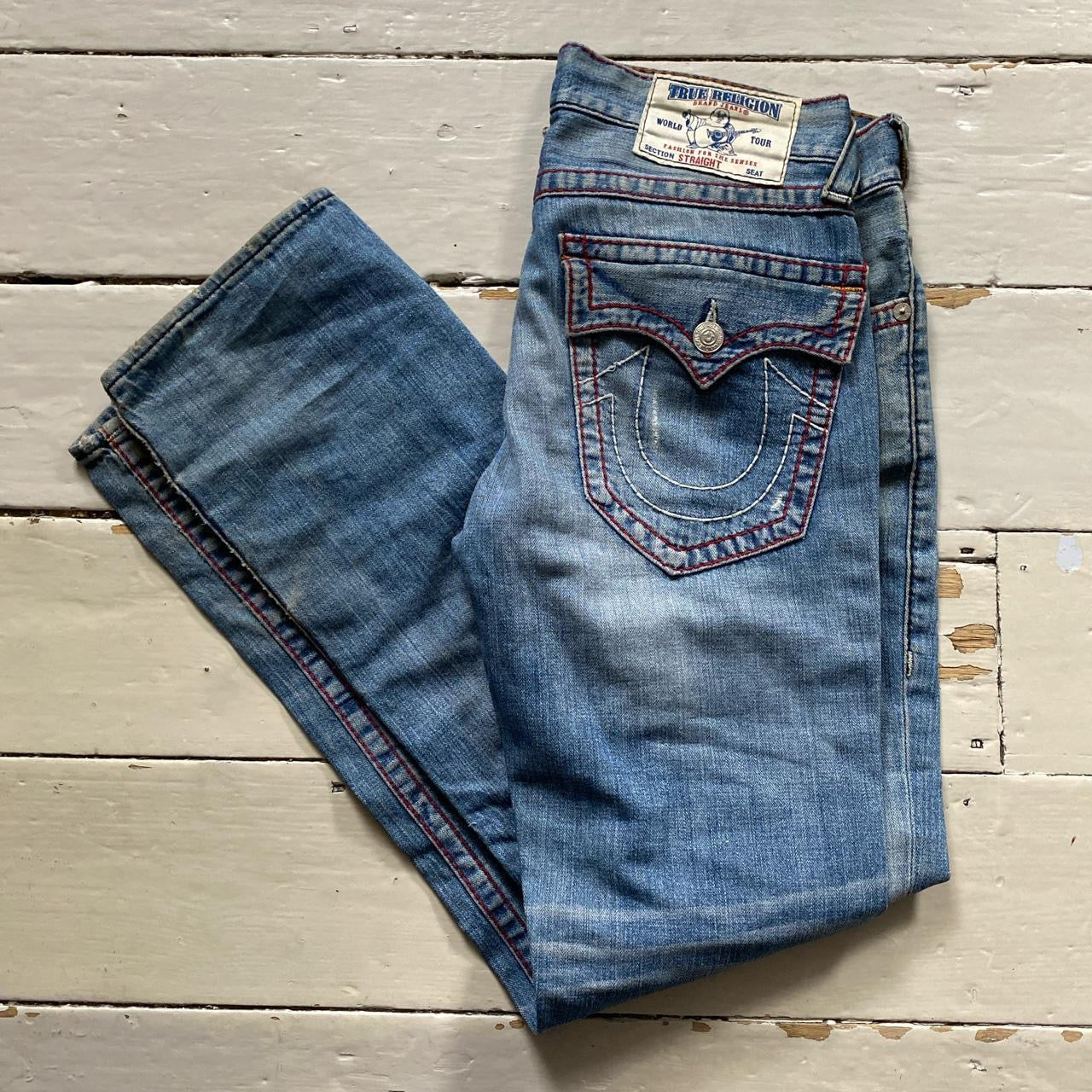 True Religion Straight Red Stitch Jeans (30/34)