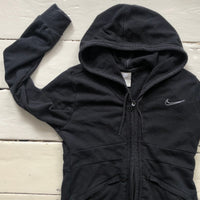 Nike Black Hoodie White Swoosh (Small Womens)