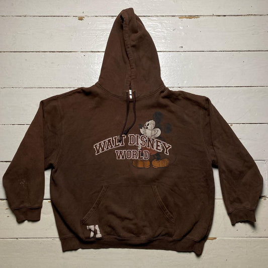 Disney Mickey Mouse Vintage Brown Hoodie (XXL)