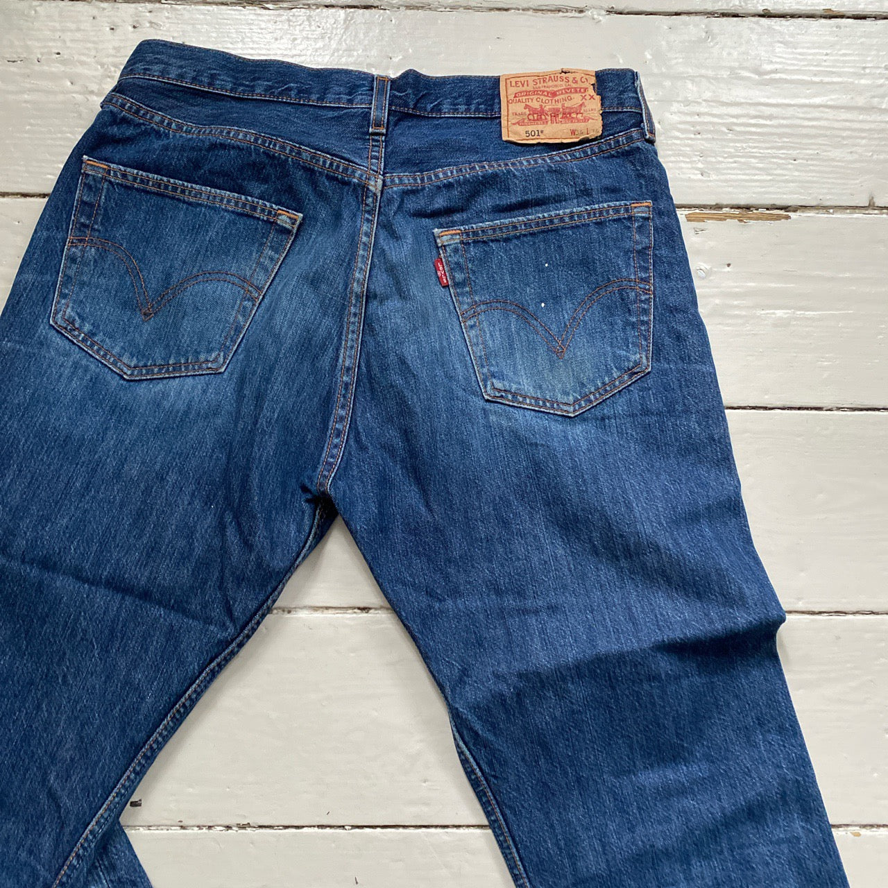 Levis 501 Navy Jeans (34/32)