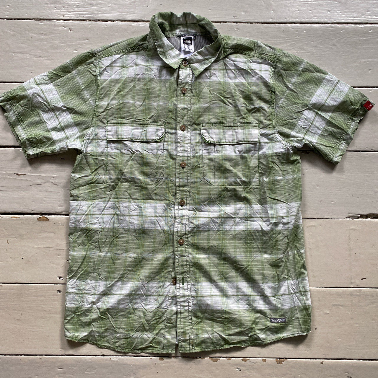 The North Face Plaid Green Shirt (Medium)