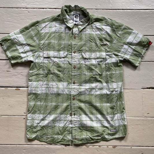 The North Face Plaid Green Shirt (Medium)