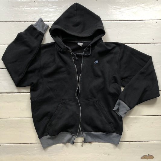 Nike Swoosh Black and Grey Hoodie (XL)