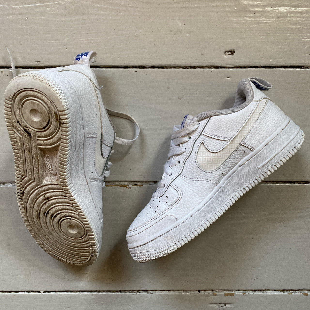 Nike Air Force 1 White and Blue (UK 4.5)
