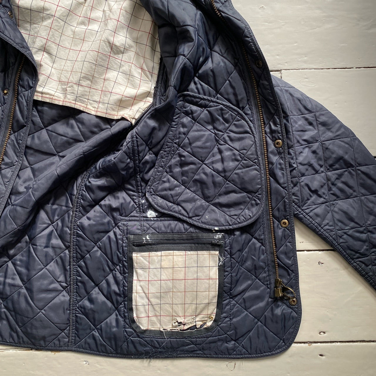 Barbour Quilted Navy Jacket (Medium)