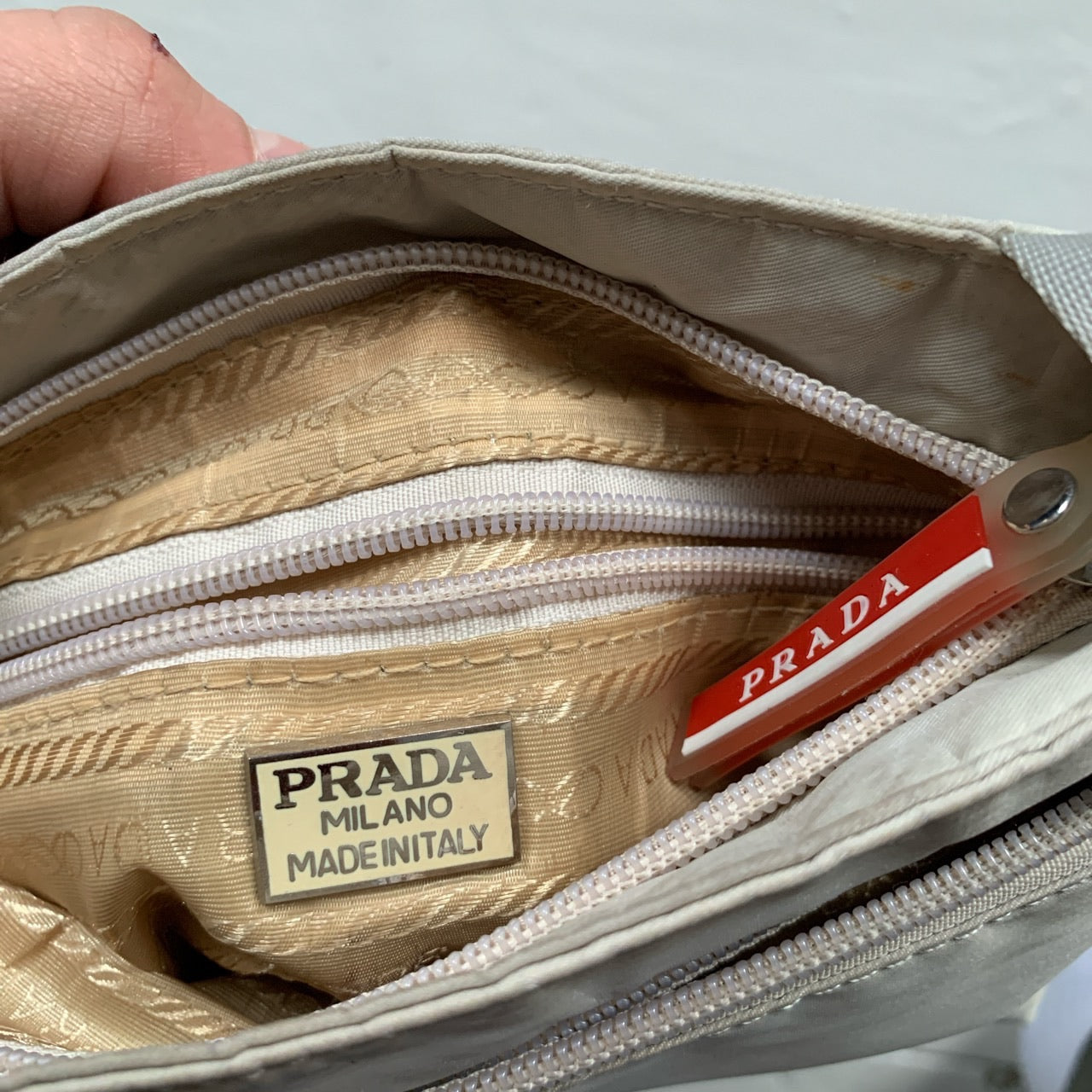 Prada Sport Vintage Cream Pouch Bag