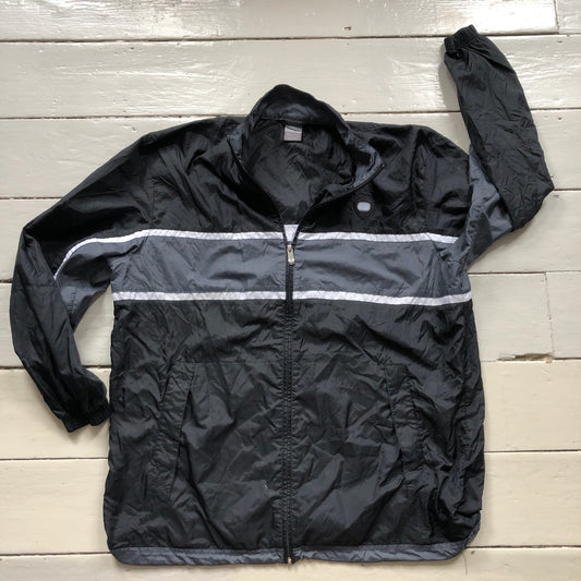 Nike Vintage Black and Grey Windbreaker (XXL)