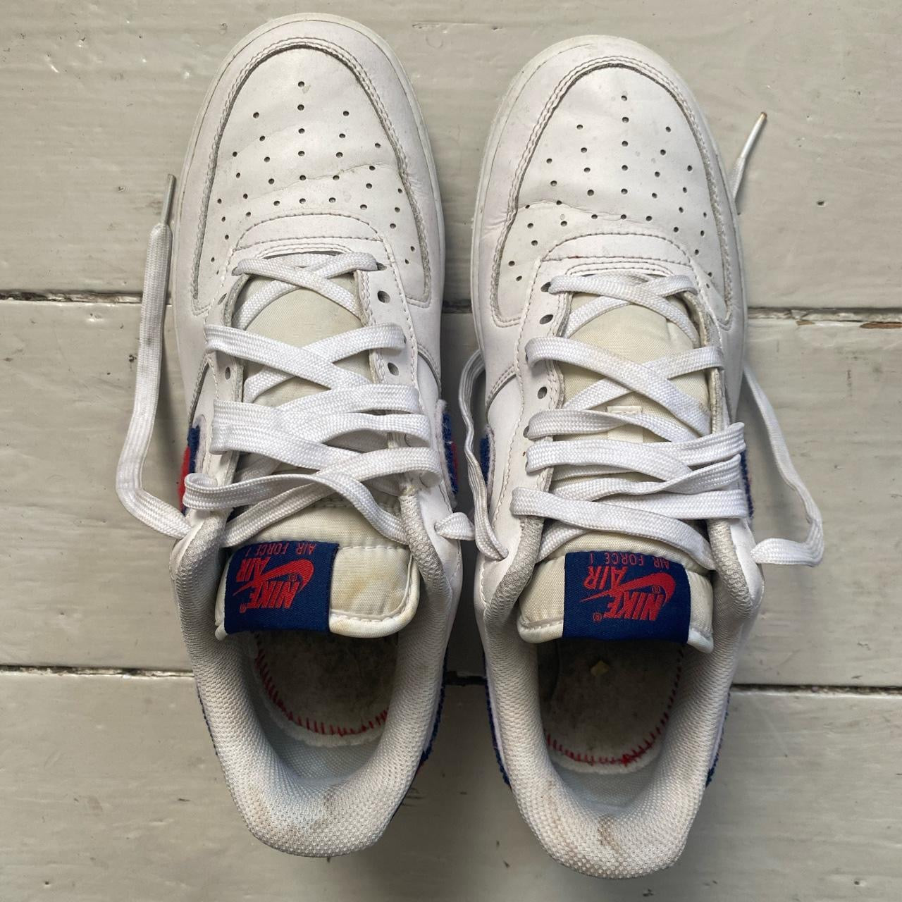 Nike Air Force 1 Towel Swoosh White Red Blue (UK 7)